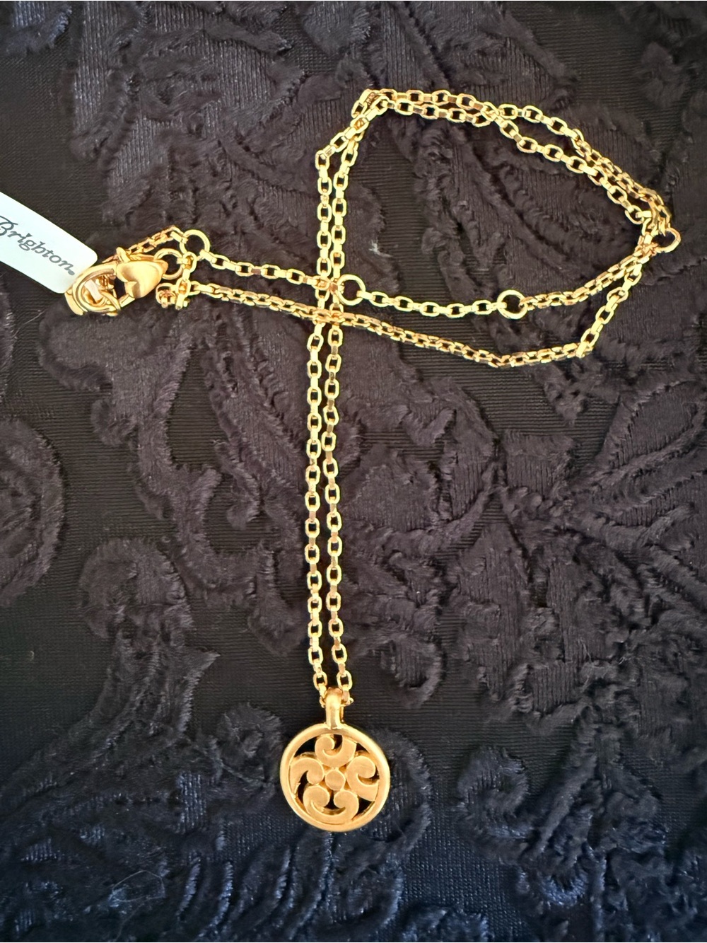 Brighton Gold Filigree Round Pendant Necklace - Gold